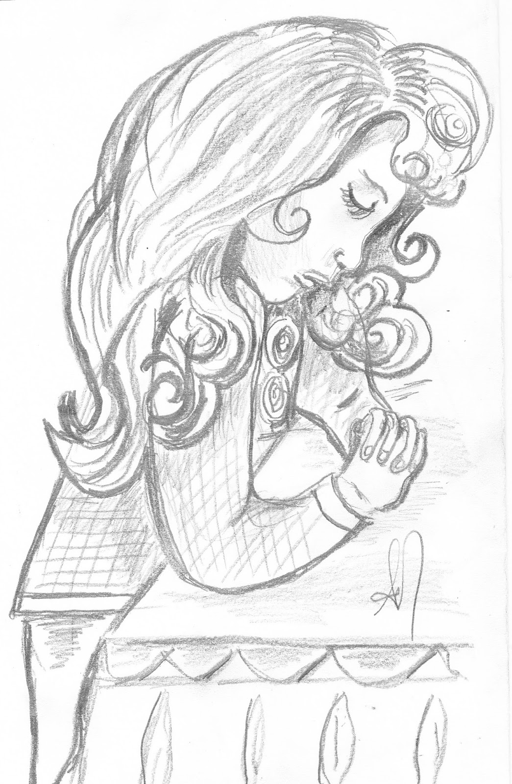 1045x1600 Treasure Box Drawing And Art For Jesus Girl Praying - Girl Praying Drawing