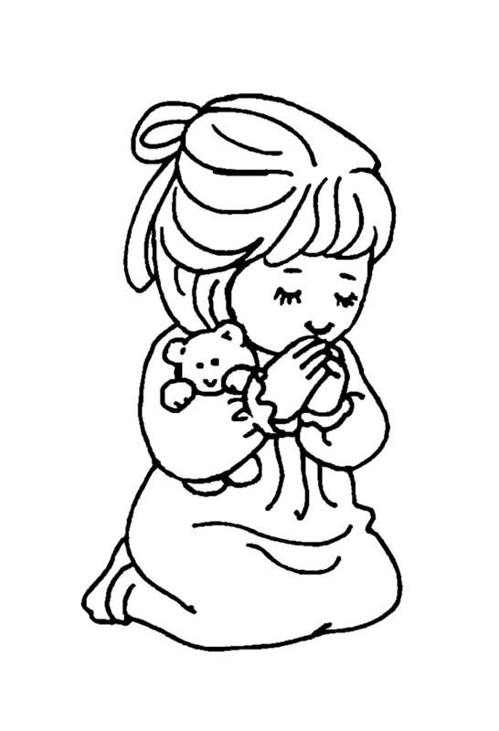 546x800 Young Girl Praying - Girl Praying Drawing