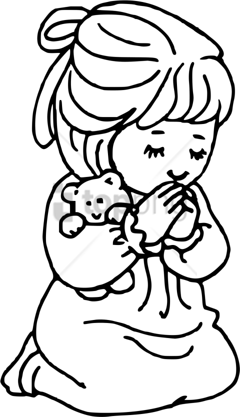 480x834 Drawing Of A Girl Praying Png Image With Transparent Background - Girl Praying Drawing