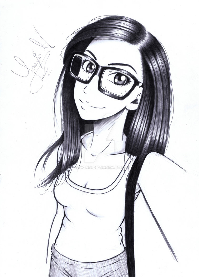 757x1056 Drawing Of A Girl's Fb Profile Pictre - Girl Profile Drawing