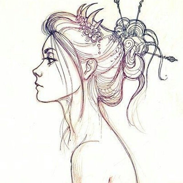 640x640 Photos Girl Profile Drawing - Girl Profile Drawing