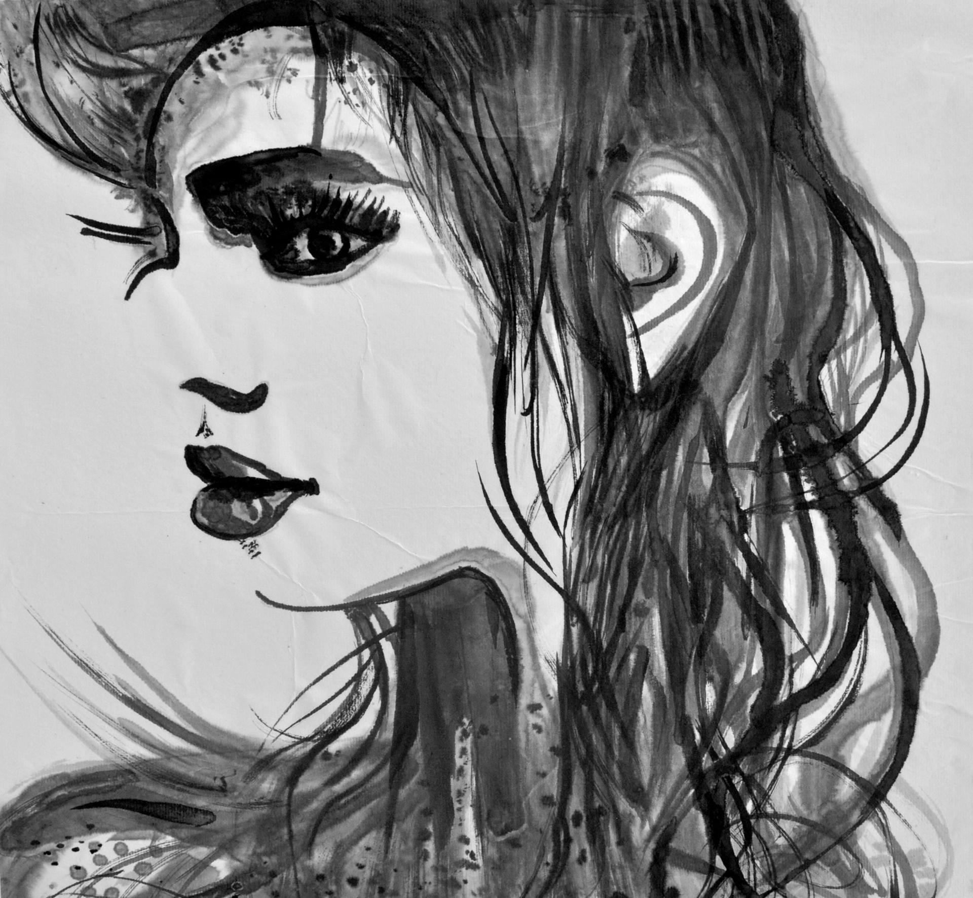 1920x1771 The Lips Girl In Profile Drawing - Girl Profile Drawing