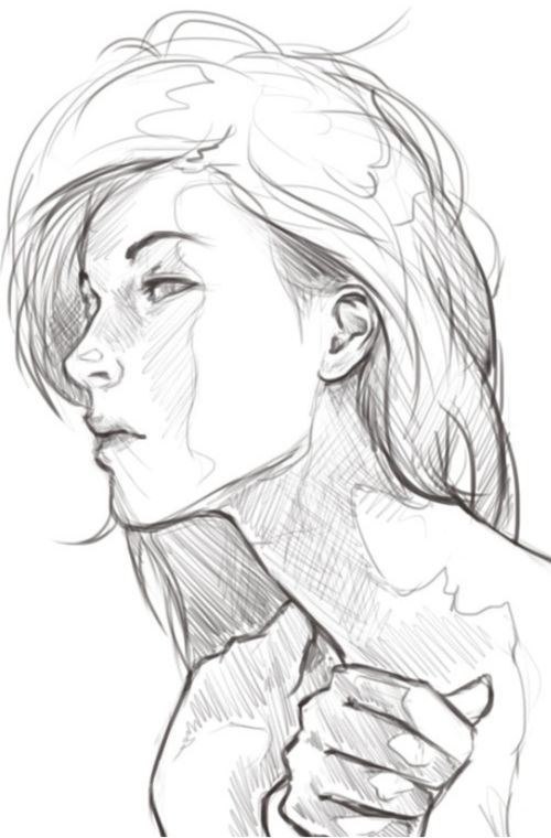 Girl Profile Drawing At Paintingvalley Com Explore Collection Of