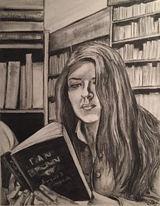 233x300 Girl Reading Book Drawings - Girl Reading A Book Drawing