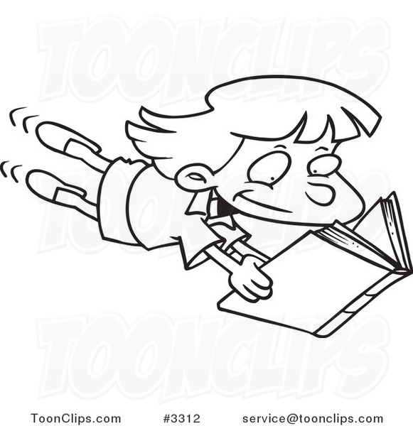 581x600 Girl Reading Book Drawing - Girl Reading Book Drawing