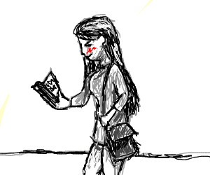 300x250 Girl Blushes While Walking By, Reading A Book Drawing - Girl Reading Book Drawing