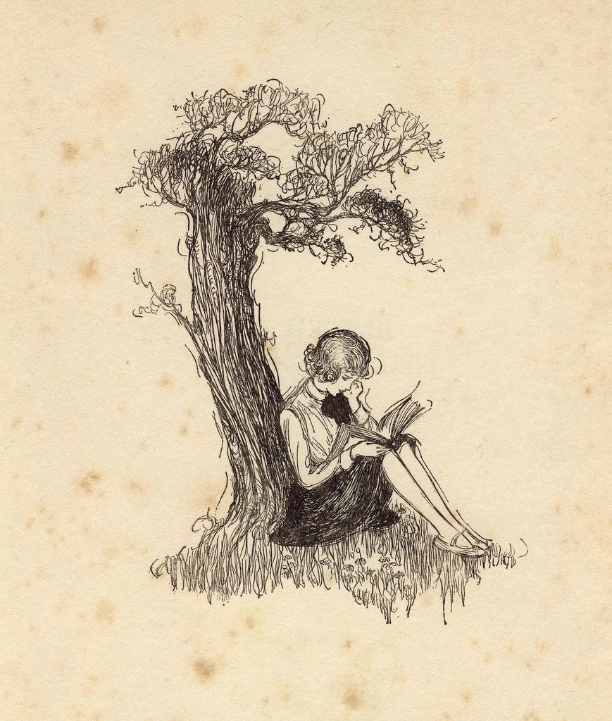 869x1024 Girl Reading Book Drawing - Girl Reading Drawing