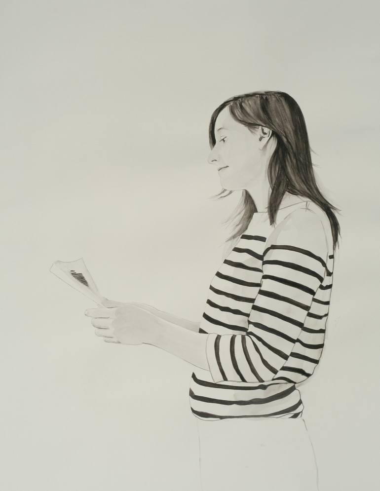 770x995 Girl Reading Leserin Drawing - Girl Reading Drawing