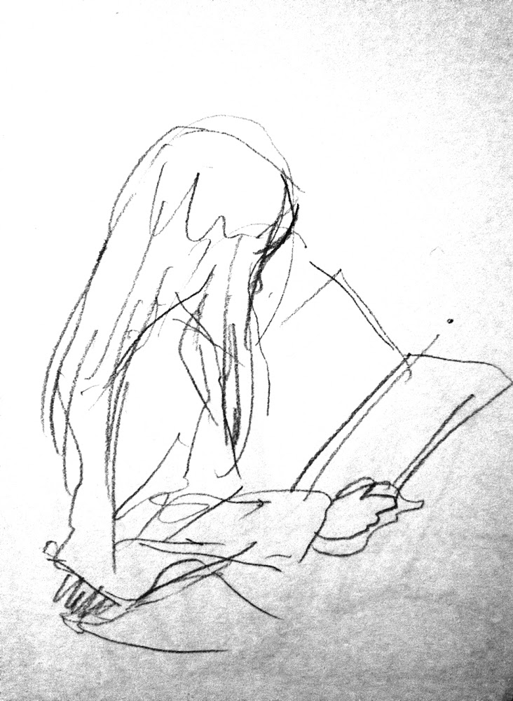 732x1000 Blog A Girl Reading A Picture Book - Girl Reading Drawing