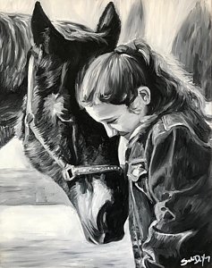237x300 Girl Riding Horse Paintings - Girl Riding Horse Drawing