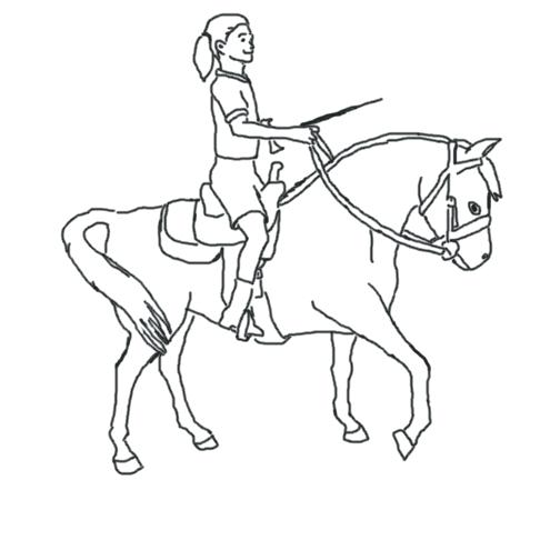 Girl Riding Horse Drawing at PaintingValley.com | Explore collection of ...