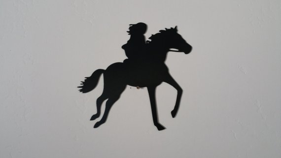 570x321 horse decor kids room decor girl riding horse metal art etsy - Girl Riding Horse Drawing