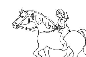 300x200 How To Draw A Girl Riding A Horse - Girl Riding Horse Drawing