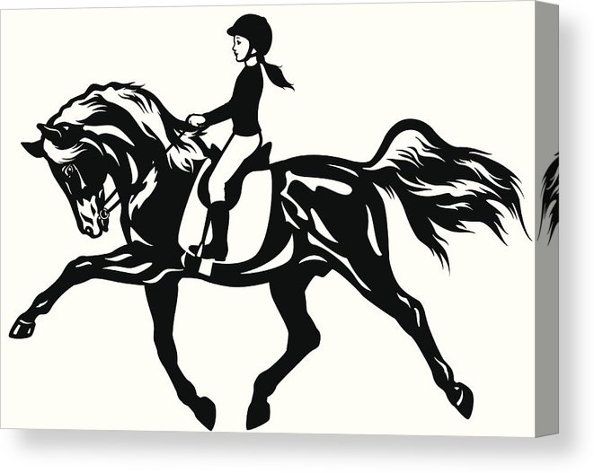 661x527 Little Girl Riding Horse Canvas Print Canvas Art - Girl Riding Horse Drawing