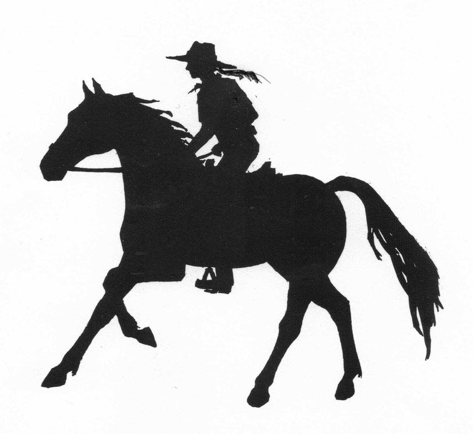 932x856 Silhouette Of Girl Riding Horse - Girl Riding Horse Drawing