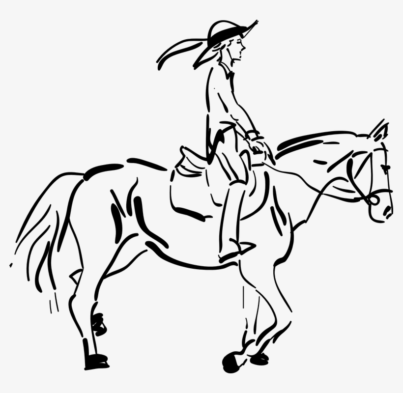820x800 To Ride A Horse Png - Girl Riding Horse Drawing