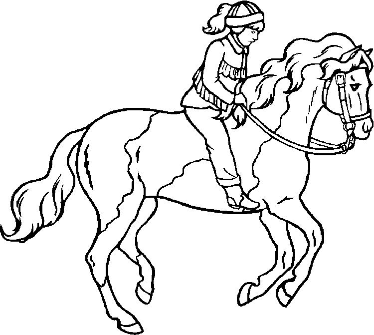 750x671 girl riding horse coloring pages coloring pages for kids - Girl Riding Horse Drawing