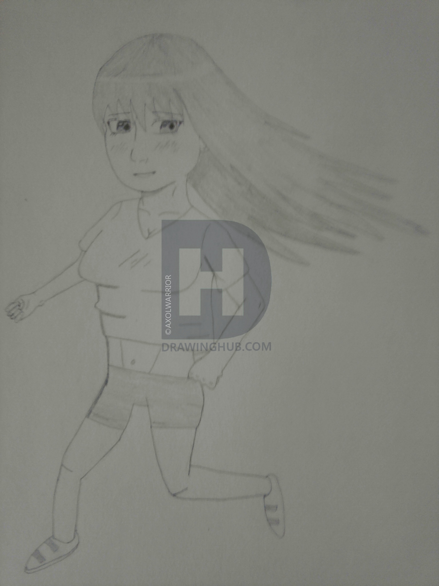 1536x2048 Girl Running Drawing - Girl Running Drawing