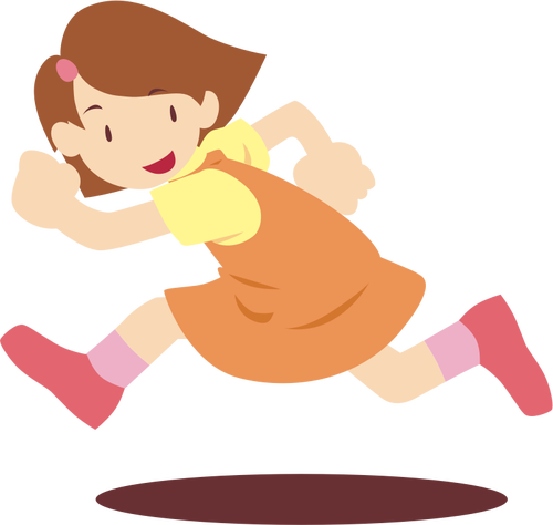 500x474 Girl Running Vector Drawing - Girl Running Drawing