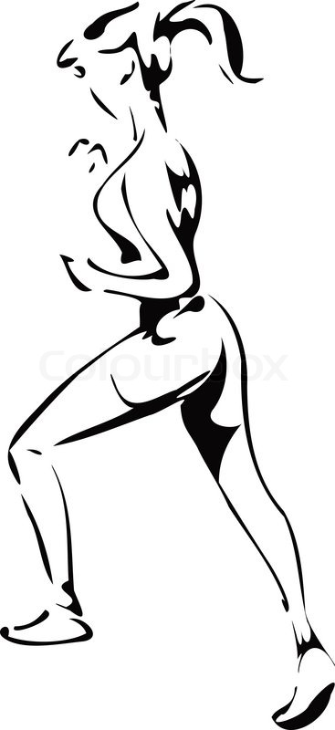 367x800 Graphic Drawing Running Girl Athletes Stock Vector Colourbox - Girl Running Drawing