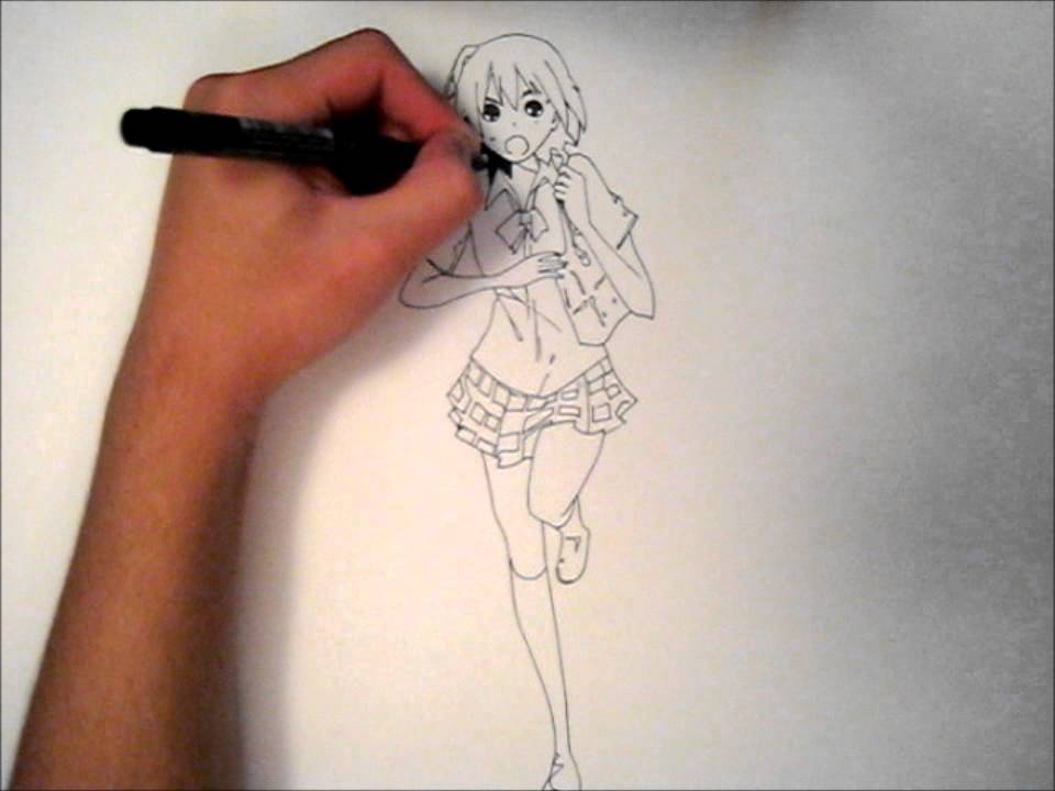 960x720 Manga Girl Running Drawing Time Lapse - Girl Running Drawing