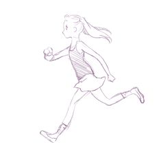 235x230 Morning Sketch Of A Falling Girl! Doo Doo Doo Back To Work - Girl Running Drawing