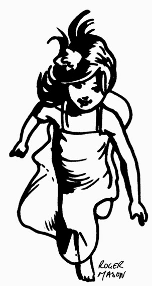 303x567 Roger Mason, Illustrator Little Girl Running - Girl Running Drawing