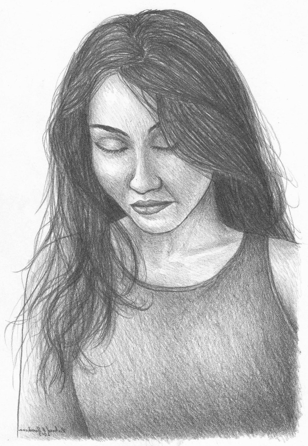 1024x1485 Easy Drawing Of A Sad Girl Easy Depressed Pictures To Draw Sad - Girl Sad Drawing