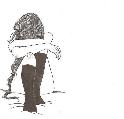 500x480 Image About Girl In Drawings - Girl Sad Drawing