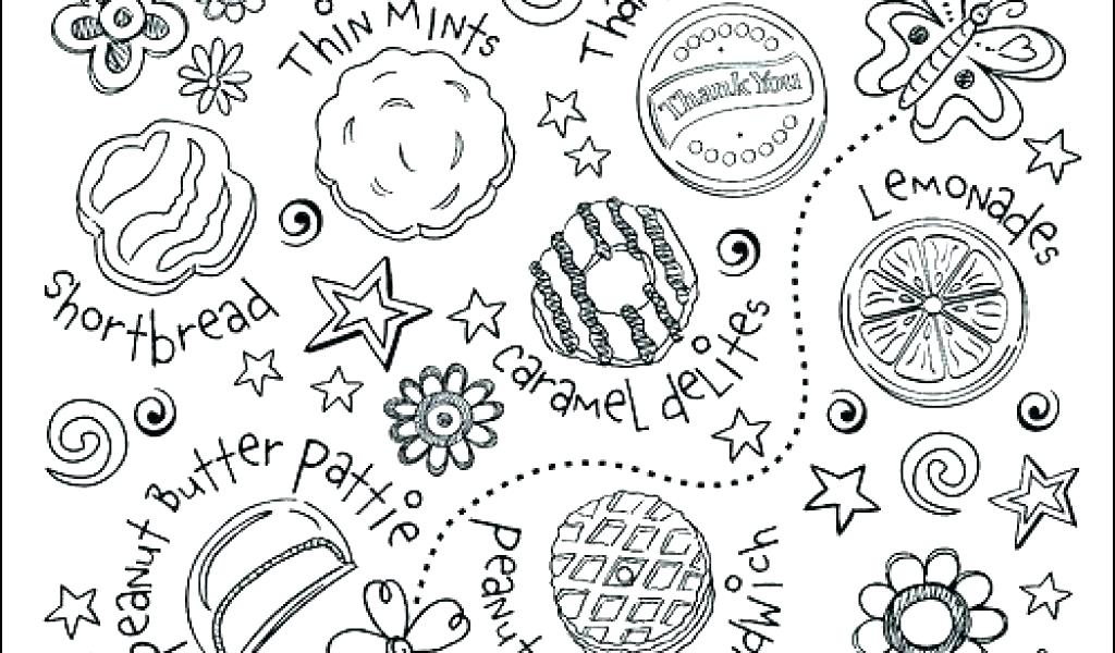 1024x600 interesting girl scout cookie coloring pages preschool for sweet - Girl Scout Cookie Drawing