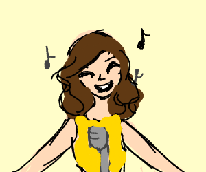 300x250 pretty girl singing drawing - Girl Singing Drawing