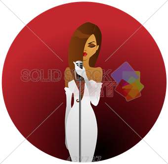 340x331 stock illustration of cartoon drawing of a diva singer woman - Girl Singing Drawing