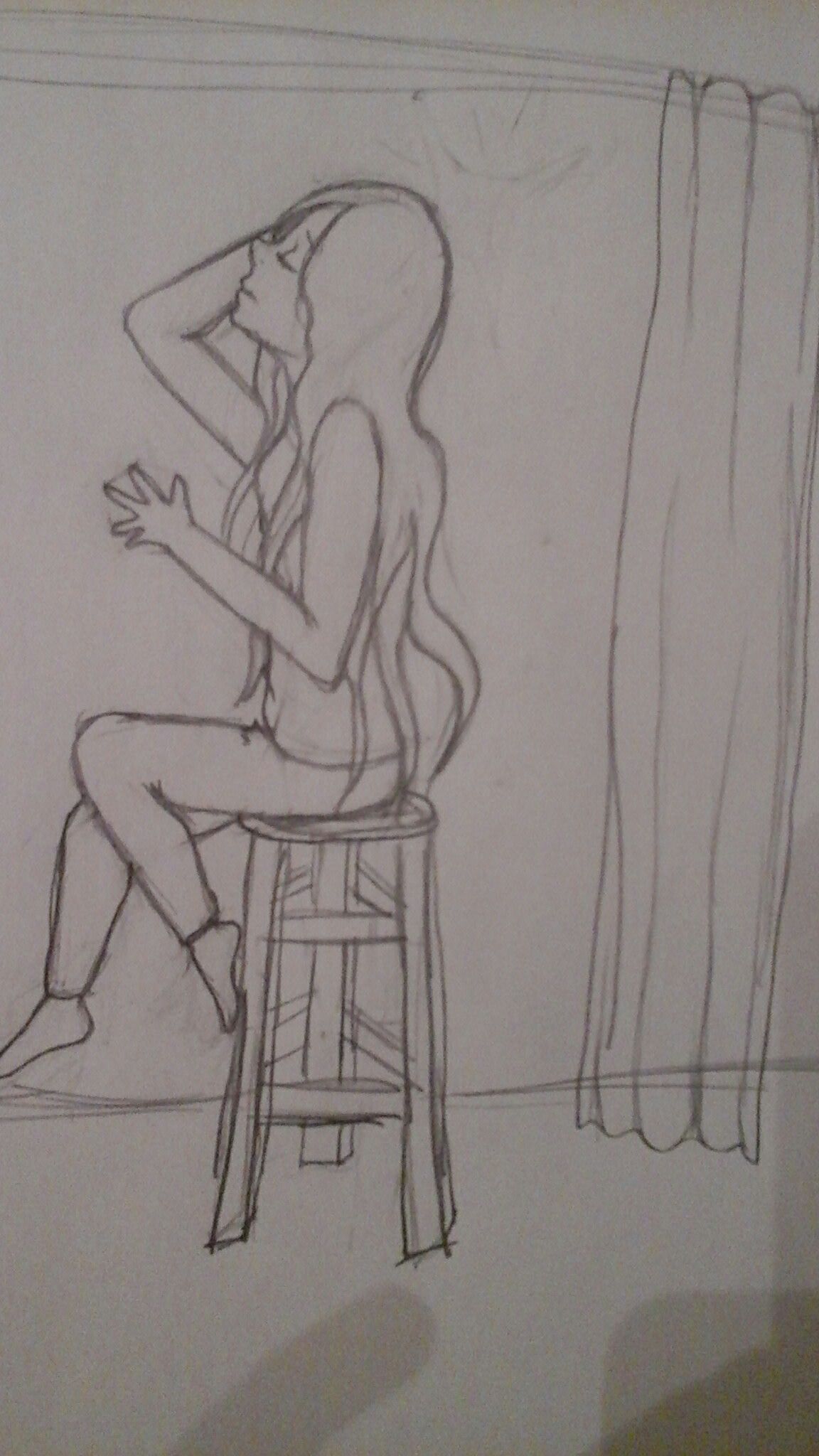 1152x2048 random girl singing art sketches, art - Girl Singing Drawing