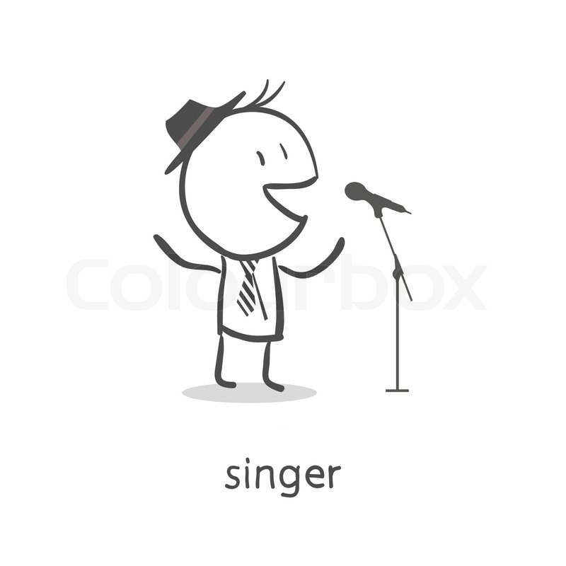 800x800 cartoon girl singing into a microphone stock vector colourbox - Girl Singing Drawing