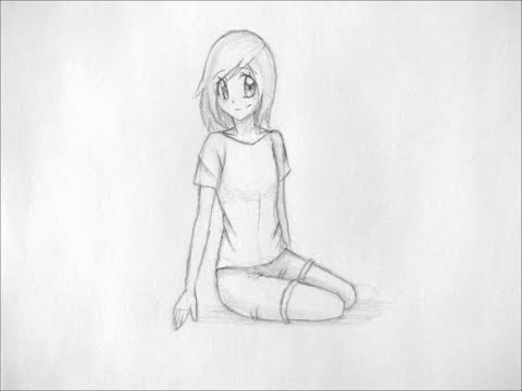 480x360 How To Draw Manga Sitting Pose - Girl Sitting Drawing