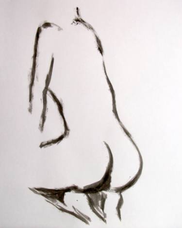 375x469 abstract drawing erotic portrait of a girl sitting on knees - Girl Sitting Drawing