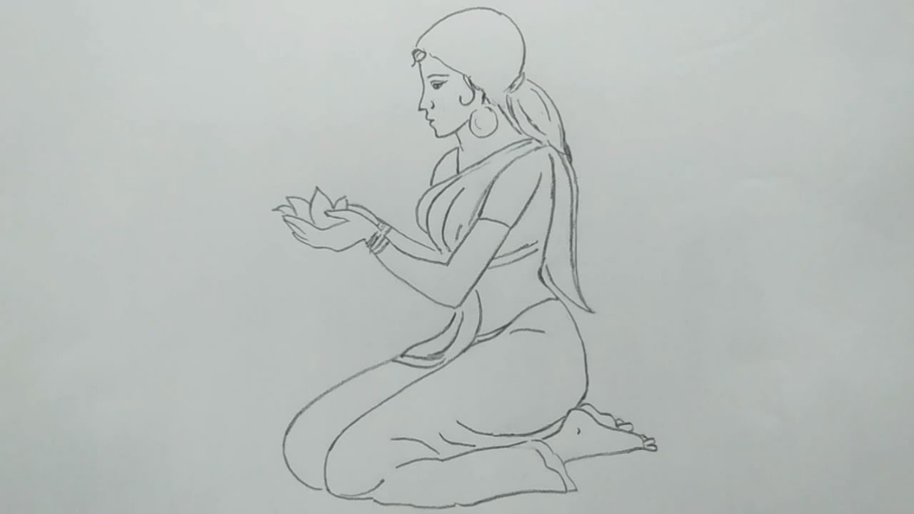1280x720 How To Draw A Girl Sitting, On The Floor - Girl Sitting Drawing