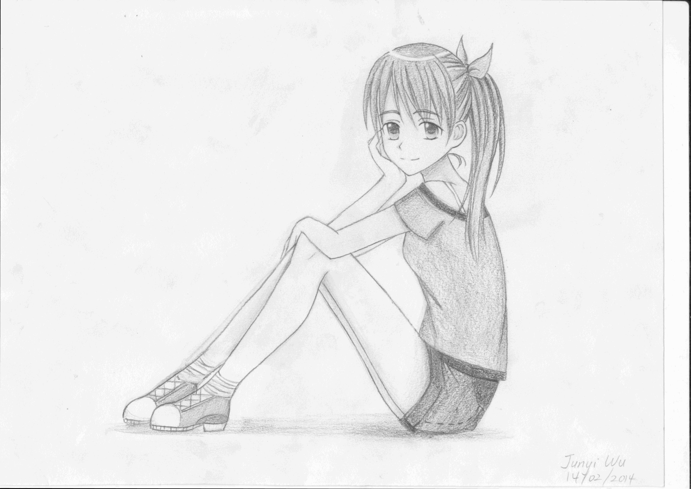 2334x1653 Sitting Drawing Pose - Girl Sitting Drawing