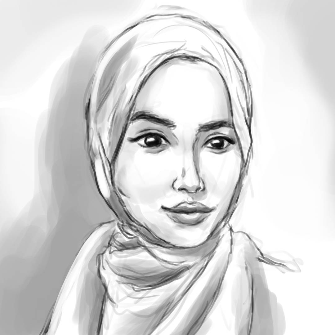 Женщина в хиджабе рисунок
