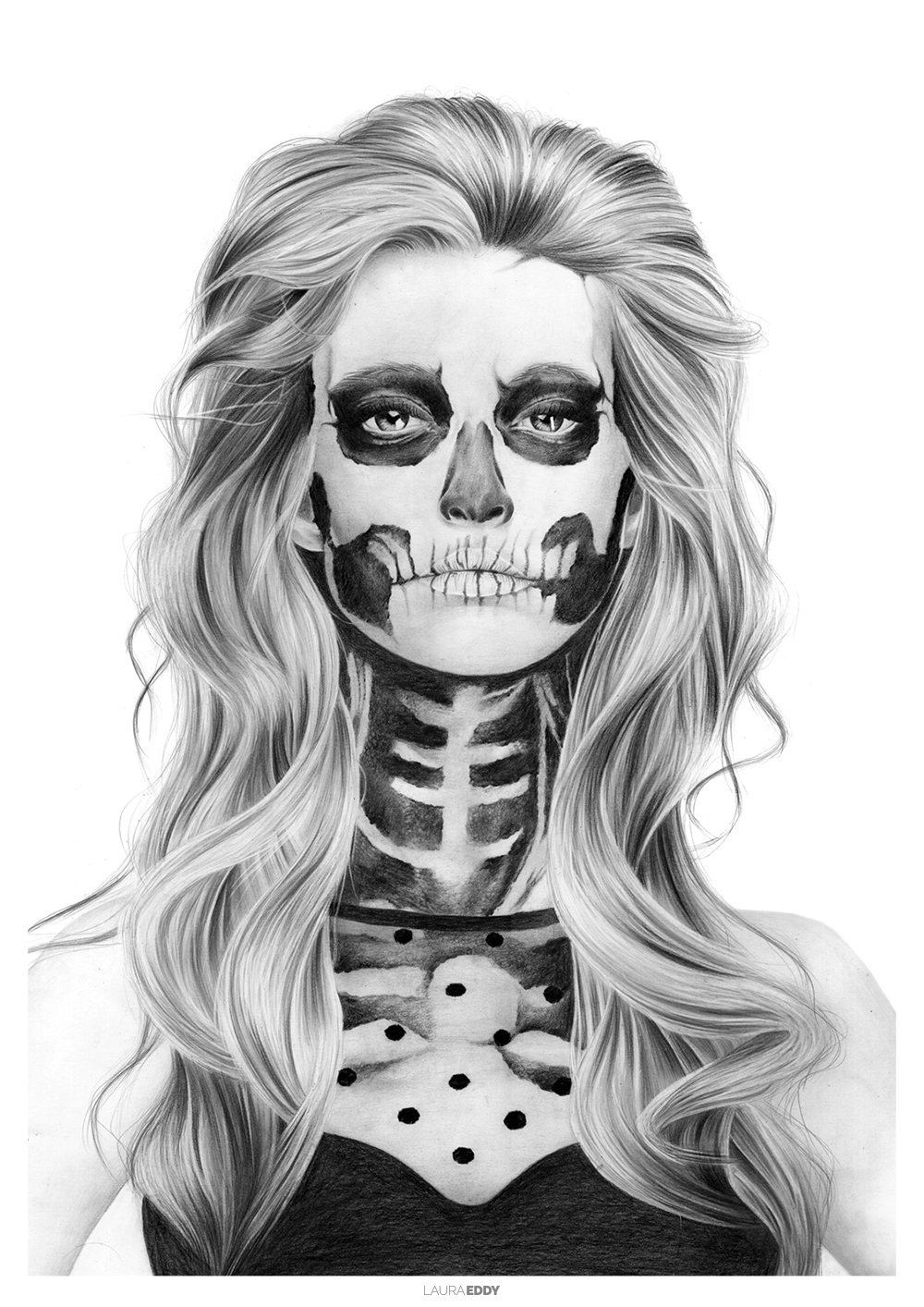 1000x1414 skull girl laura eddy - Girl Skull Drawing