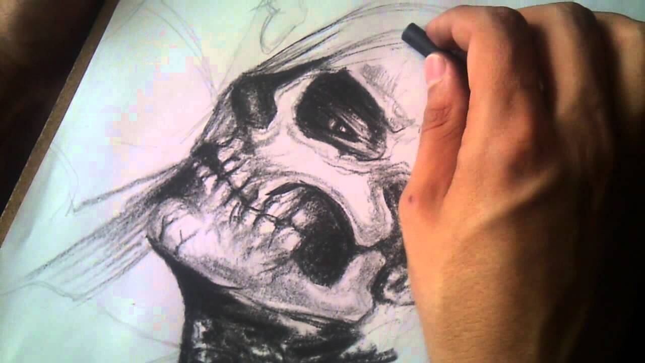 1280x720 Speed Drawing - Girl Skull Drawing