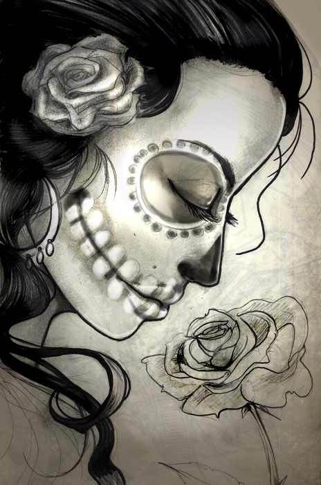 464x700 sugar skull sugar skulls art, sugar skull girl, skull sketch - Girl Skull Drawing