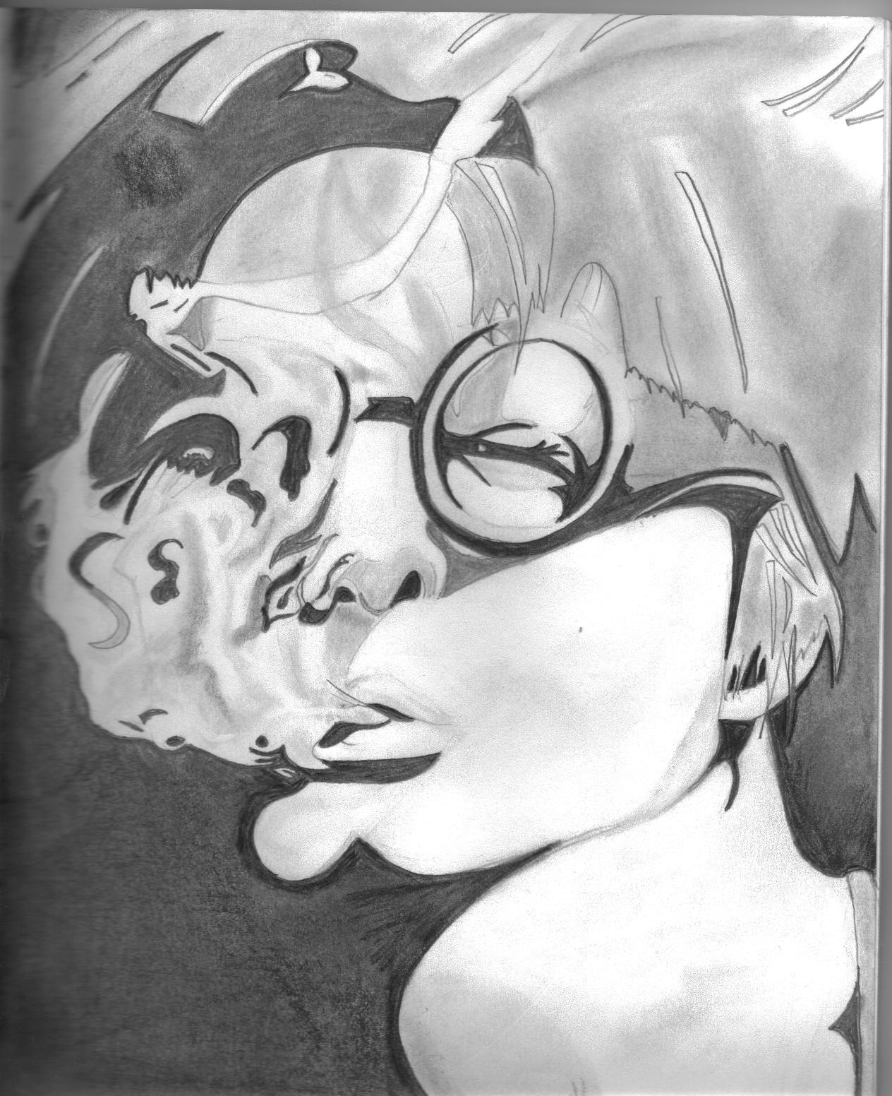 1264x1552 girl smoking drawing - Girl Smoking Drawing