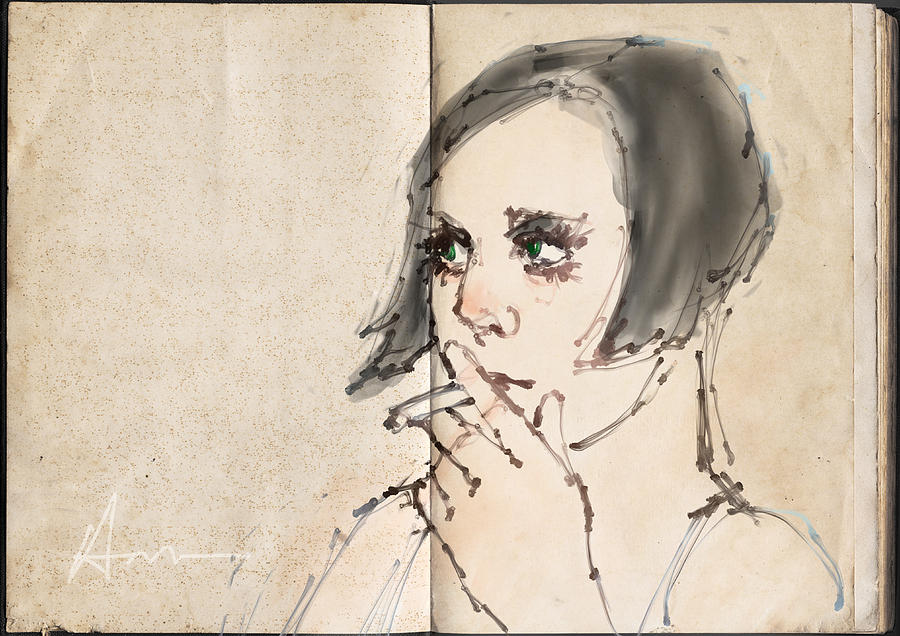 900x636 girl smoking drawing - Girl Smoking Drawing