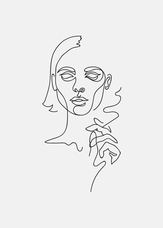 536x750 smoking girl poster - Girl Smoking Drawing