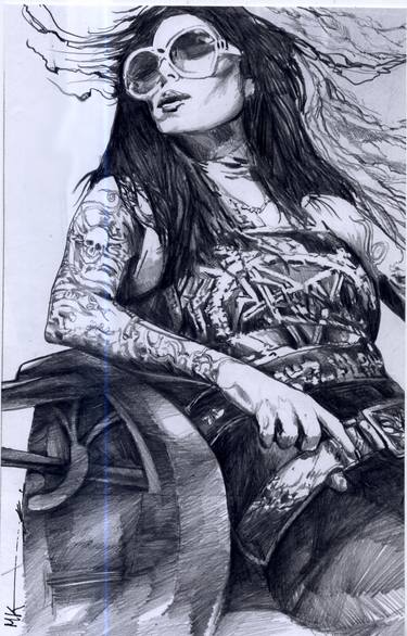 375x586 smoking girl drawing - Girl Smoking Drawing