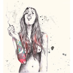 300x300 art and inspiration a creative universe girl,smoking,tattoos - Girl Smoking Drawing