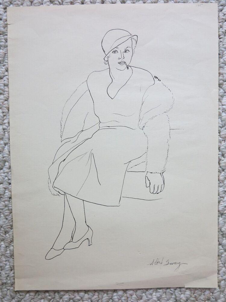 750x1000 albert sway flapper girl smoking drawing nyc social - Girl Smoking Drawing