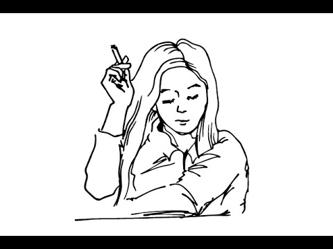 480x360 Drawing - Girl Smoking Drawing