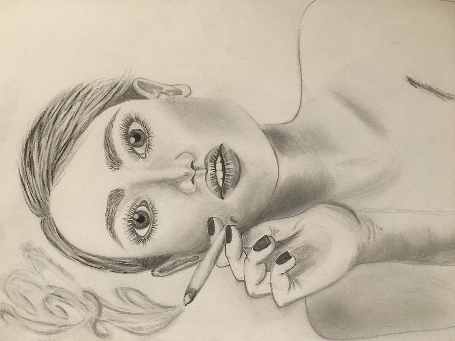 900x675 drawing girl smoking cigarette drawing - Girl Smoking Drawing